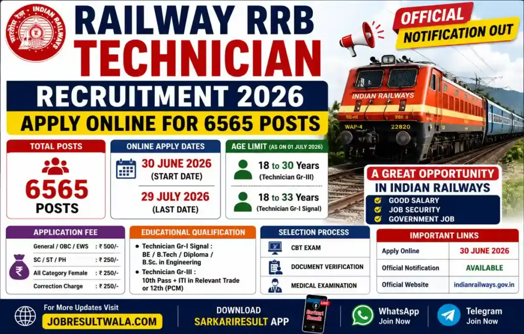 Railway RRB Technician Recruitment 2026
