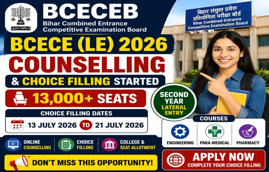 BCECE LE Counselling 2026 Started–Registration Process Strat