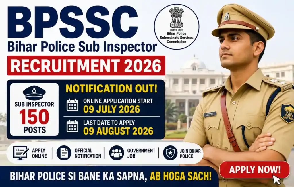 BPSSC Bihar Police SI Recruitment 2026 Notification Out