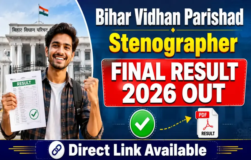 Bihar Vidhan Parishad Stenographer Final Result 2026 Out