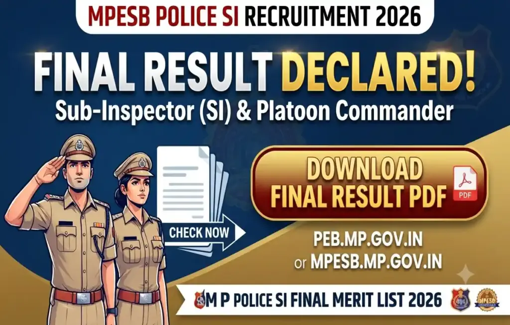 MPESB Police SI Final Result 2026 out -direct link available