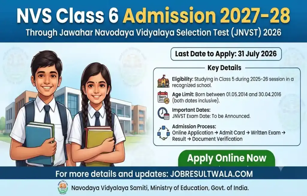 NVS Class 6 Admission 2027-28: Alert Apply now don’t wait