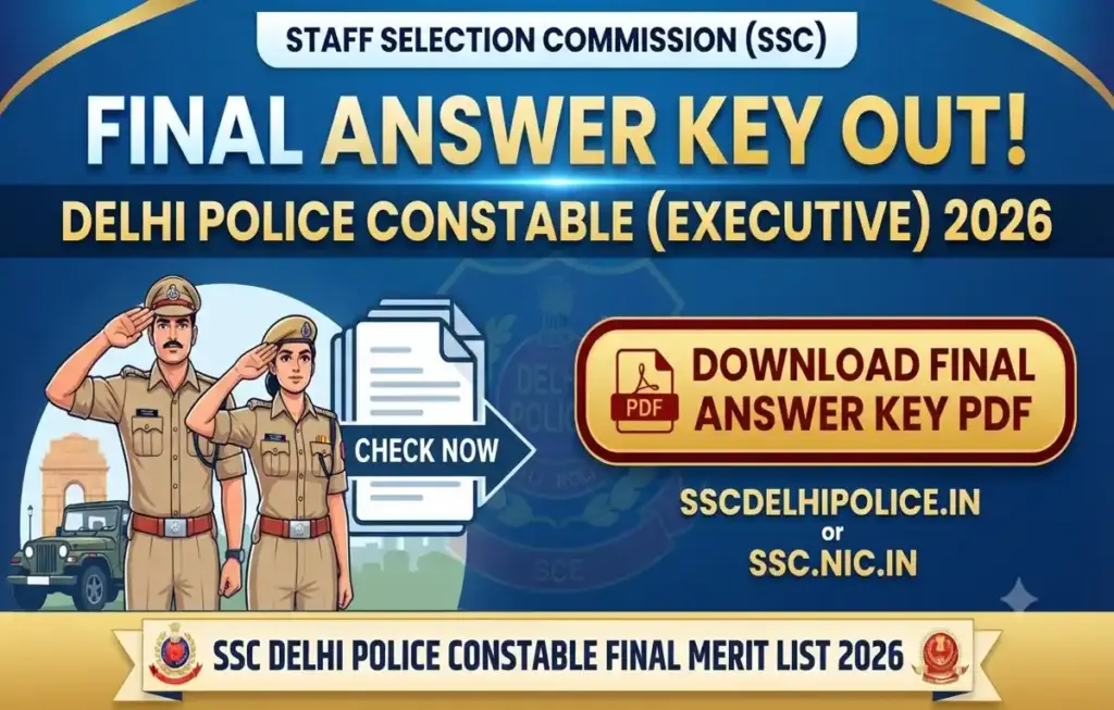 SSC Delhi Police Constable Final Answer Key 2026