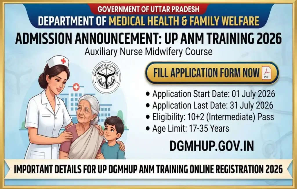 UP ANM Training Admission 2026: Apply online direct link