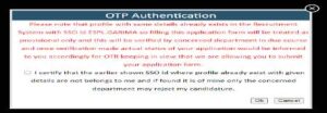 OTR Number Generated Successfully